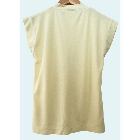 Vintage JASON MAXWELL Cap Sleeve Yellow Top Shirt Tee 90s / 00s Size S - Picture 4 of 7